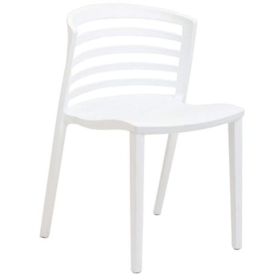 Modway Curvy Plastic Chair, White