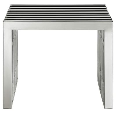 Modway Gridiron Contemporary Modern Small Stainless Steel Bench, 19.5