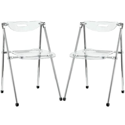 Modway Telescoping Chair in Clear set of 2