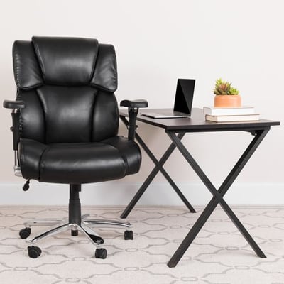 HERCULES Series 24/7 Intensive Use Big & Tall 400 lb. Rated Black LeatherSoft Executive Lumbar Ergonomic Office Chair