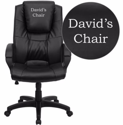 Flash Furniture Dreamweaver Personalized Leather Executive Swivel Office Chair, Black