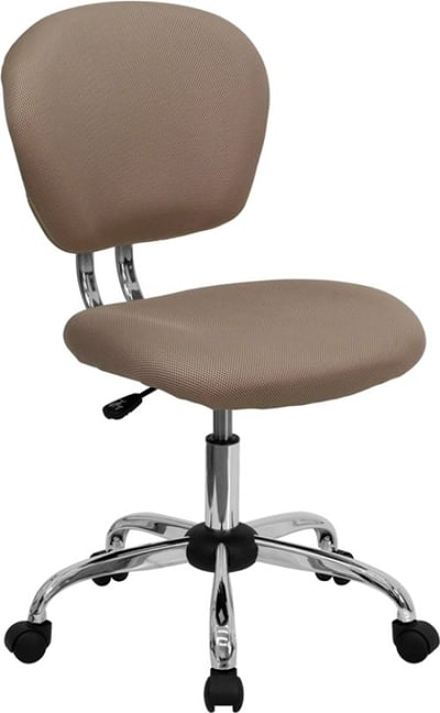 Mid-Back Coffee Brown Mesh Padded Swivel Task Office Chair with Chrome Base