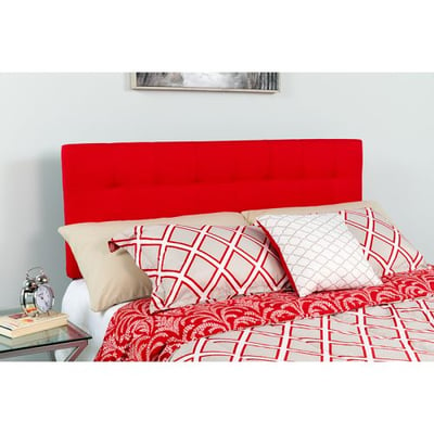 Bedford Tufted Upholstered Full Size Headboard in Red Fabric