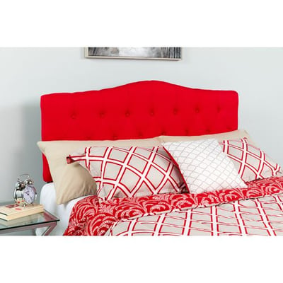Cambridge Tufted Upholstered Twin Size Headboard in Red Fabric