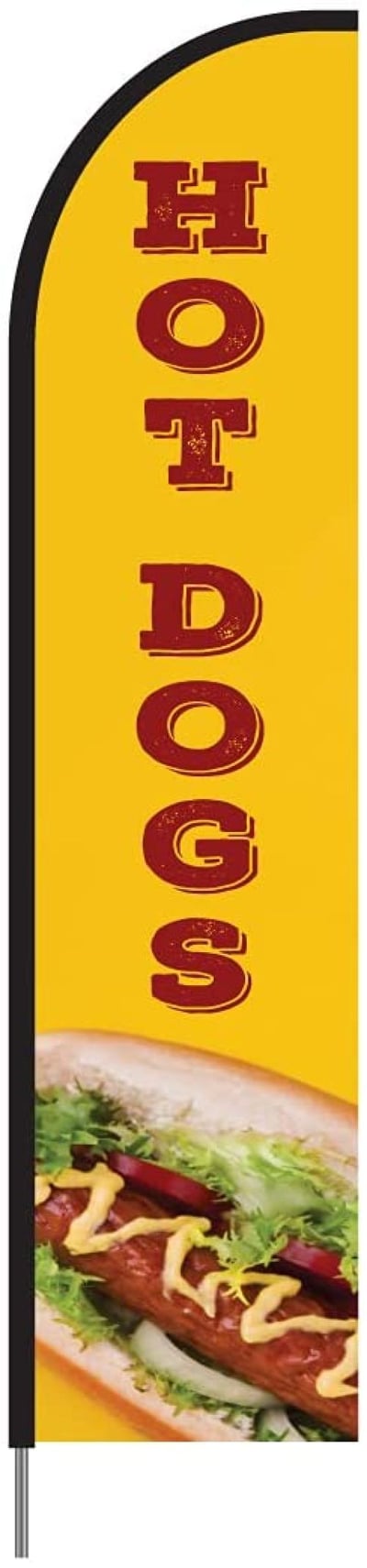 Hot Dog EVO Feather Flag with Pole Kit, 15 Feet - Yellow