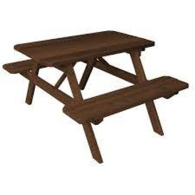 A&L Furniture Cedar 5' Table w/Attached Benches - Specify for FREE 2