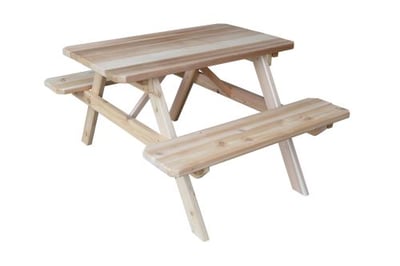 A&L Furniture Cedar 4' Table w/Attached Benches - Specify for FREE 2