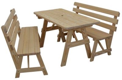 A&L Furniture 5' Table w/2 Backed Benches