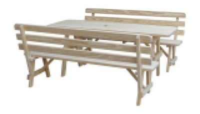 A&L Furniture 8' Table w/2 Backed Benches