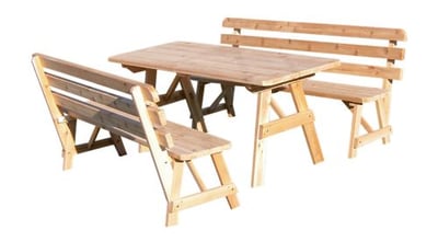 A&L Furniture Cedar 6' Table w/2 Backed Benches - Specify for FREE 2