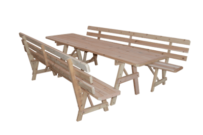 A&L Furniture Cedar 8' Table w/2 Backed Benches - Specify for FREE 2