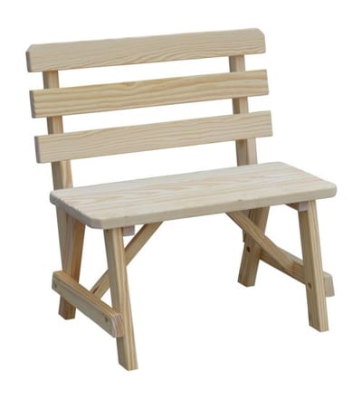 A&L Furniture 3' Traditional Backed Bench Only