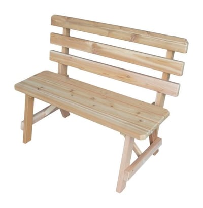 A&L Furniture Cedar 4' Traditional Backed Bench Only