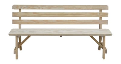 A&L Furniture 6' Traditional Backed Bench Only
