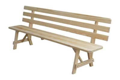 A&L Furniture 8' Traditional Backed Bench Only