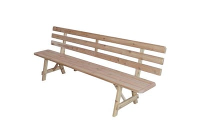 A&L Furniture Cedar 8' Traditional Backed Bench Only