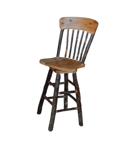A&L Furniture Hickory Panel Back Swivel Barchair