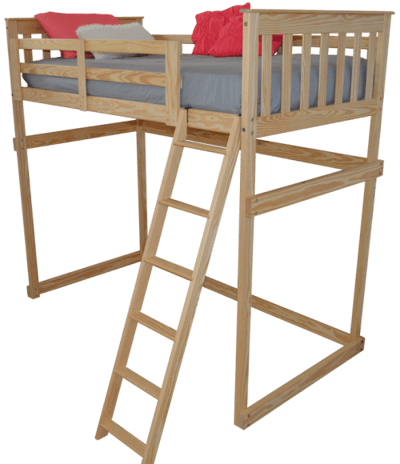 A&L Furniture Twin Mission Loft Bed with Side Ladder
