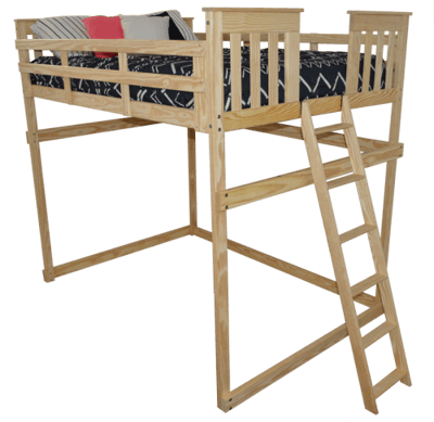 A&L Furniture Full Mission Loft Bed with End Ladder