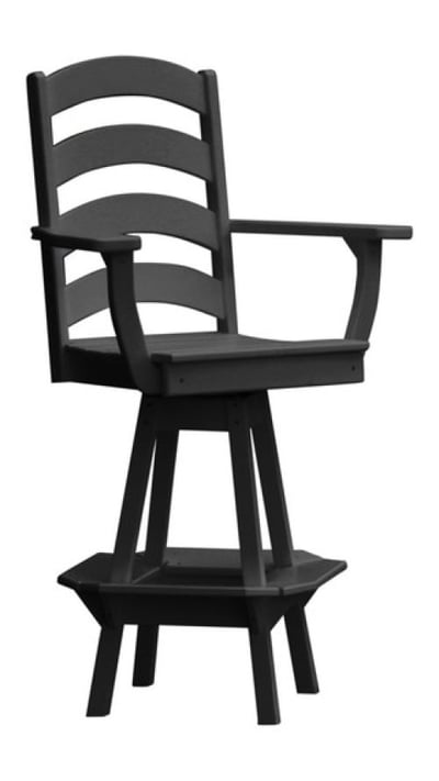 A&L Furniture Ladderback Swivel Bar Chair with Arms