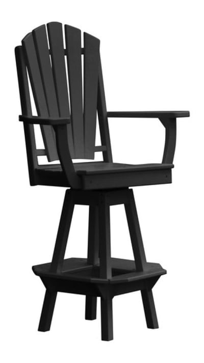 A&L Furniture Fanback Swivel Bar Chair with Arms