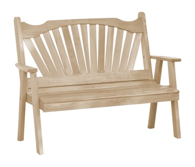 A&L Furniture Cedar 4' Fanback Garden Bench
