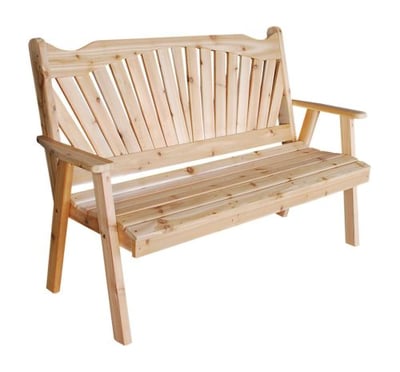 A&L Furniture Cedar 5' Fanback Garden Bench