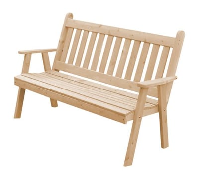 A&L Furniture Cedar 4' Traditional English Garden Bench