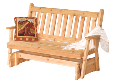 A&L Furniture Cedar 4' Traditional English Glider