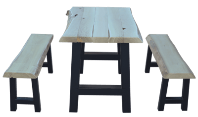 A&L Furniture 4' Ridgemont Table with 2 Benches