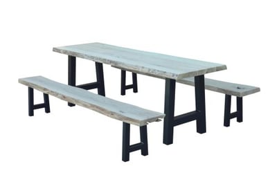 A&L Furniture 8' Ridgemont Table with 2 Benches