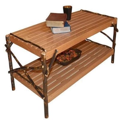 A&L Furniture Hickory Coffee Table with Shelf