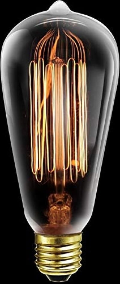 Table in a Bag Rolling Style - Swirl Filament - Edison Antique Vintage Oversize LED Light Bulb - 1 Pack - Medium Size. 6 wattage - E26-15,000 Hour of Life. 180 Lumens