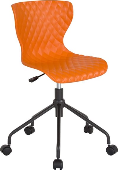 Brockton Contemporary Design Orange Plastic Task Office Chair