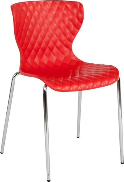 Lowell Contemporary Design Red Plastic Stack Chair