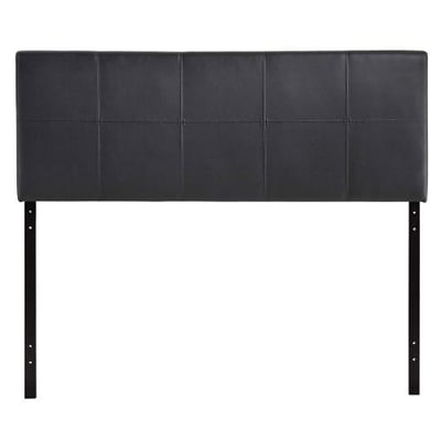 Modway Oliver Upholstered Faux Leather Queen Headboard in Black