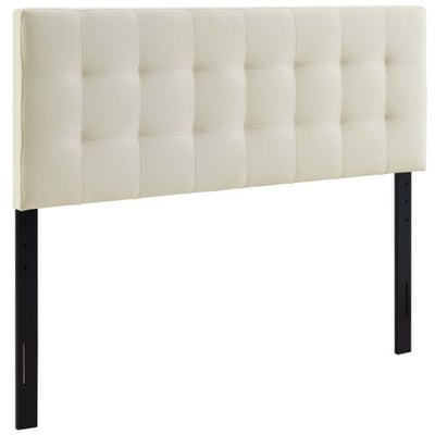 Modway Lily Tufted Linen Fabric Upholstered King Headboard in Ivory
