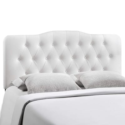 Modway Annabel Upholstered Tufted Button Vinyl Headboard Full Size In White
