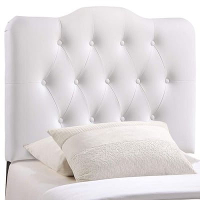 Modway Annabel Upholstered Tufted Button Vinyl Headboard Twin Size In White