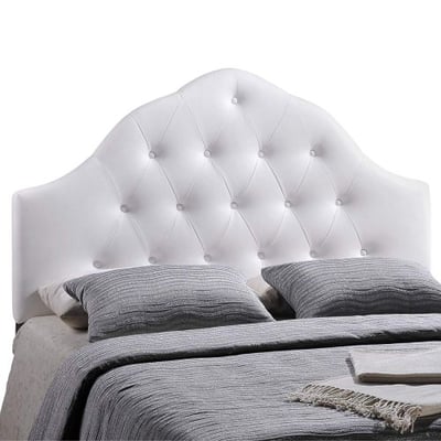 Modway Sovereign Upholstered Tufted Button Vinyl Headboard King Size In White