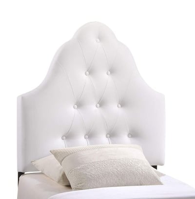 Modway Sovereign Upholstered Tufted Button Vinyl Headboard Twin Size In White