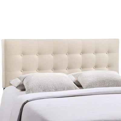 Modway Emily Queen Upholstered Linen Headboard in Ivory