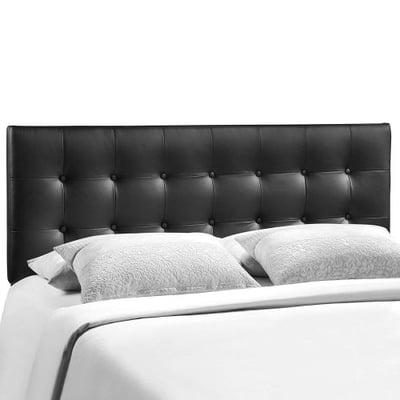 Modway Emily Upholstered Tufted Button Fabric Full Size Headboard In Black
