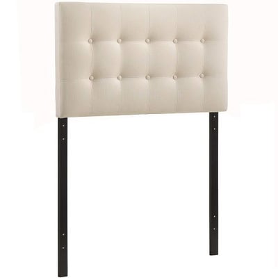 Modway Emily Twin Upholstered Linen Headboard in Ivory