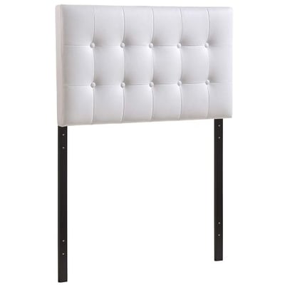 Modway Emily Upholstered Tufted Button Fabric Twin Size Headboard In White