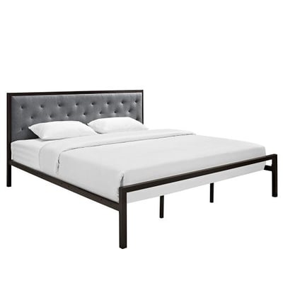 Modway Mia Bed Frame, Queen, Gray