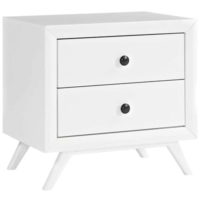 Modway Tracy Mid-Century Modern Wood Nightstand in White