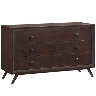Modway Tracy Mid-Century Modern Wood Dresser in Cappuccino