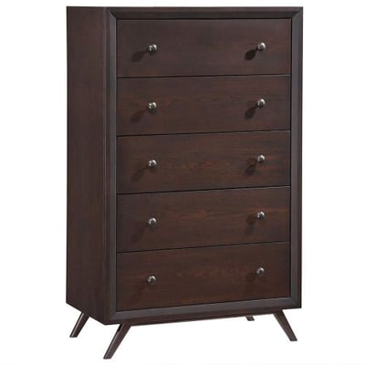 Modway Tracy Mid-Century Modern Wood Chest in Cappuccino