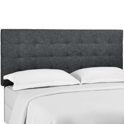 Modway Paisley Upholstered Tufted Linen Fabric King and California King Headboard Size in Gray